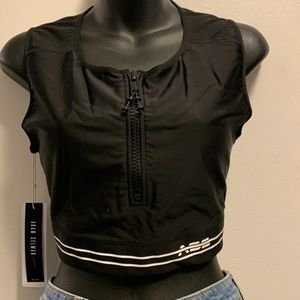 Adam Selman Sport Zip Crop Top Size XXL NWT